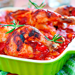 Pollo con Hongos en Salsa de Tomate
