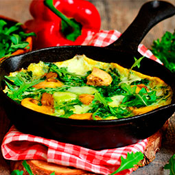 Omelette de Hongos y Espinacas